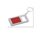 Key Tag/Bottle Opener/White LED - Red - 2-7/8" Rectangle